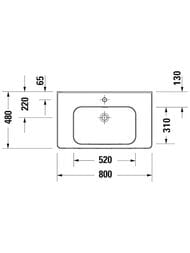 Умывальник DURAVIT Soleil by Starck 800х480 с переливом 2377800000