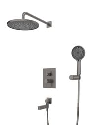 Душевая система BelBagno DELTA DEL2.0-VDSET-GM встраиваемая, с изливом, оружейная сталь