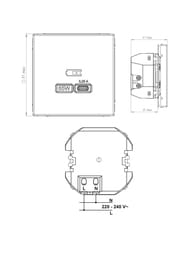 Розетка Systeme Electric ARTGALLERY USB тип-С 65Вт, высокоскор.заряд. QC, PD, шампань, GAL000527