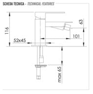 Смеситель для биде Remer Q-Design QD21, хром