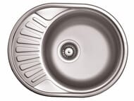 Мойка врезная Ukinox Favorit 570х450 декор. нерж.сталь 0,8мм, слив 3 1/2, FAL570.450 -GT8K 1R