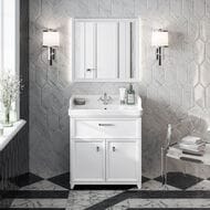 Зеркало KERAMA MARAZZI POMPEI с подсветкой, 800х95х800, белое глянцевое PO.mi.80\WHT