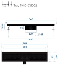 ������� ���� toHit Tray 500x100x75-95 �����������, ���. ������, c ��������, ������ TH10-015002