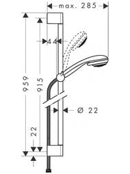 Душевой набор Hansgrohe Crometta 85 Multi/Unica`Crometta (ручной душ, шланг, штанга 90см) 27766000 — миниатюра 2