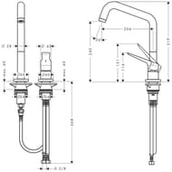 ��������� Axor Citterio M 34820 ��� ����� ������������� �� 2 ���������, ���������� ����� 204 ��,����