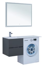 Тумба с раковиной Aquanet Алвита 120 L (1200х526х480) левая, подвесная, 2 ящ., серый антрацит 243777