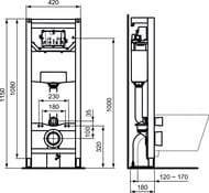 ����������� Ideal Standard PROSYS FREESTANDING FRAME 120 P ��� ��������� �������� R009667