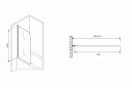 Шторка на ванну ABBER Ewiges Wasser AG52080 (800х1400) распашная, стекло 6мм прозрачное/хром