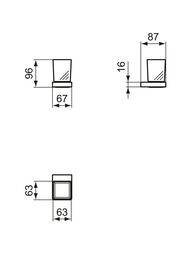 Стакан с держателем Ideal Standard CONCA квадратный, серебро T4504GN