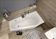 Ванна акриловая RIHO DELTA 150х80 L без гидромассажа, асимметричная левая (установка в правый угол)