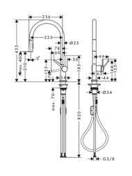 ��������� Hansgrohe Talis M54 ��� ����� 210 �������� ���, ���������� ����� 2jet ���� 72800000