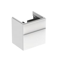 Geberit Smyle Square Тумба с раковиной 60 см, белый глянец +Зеркальный шкаф, подсветка 529.352.00.6