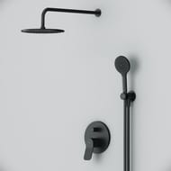 Душевая система AM.PM X-Joy FB85A1RH22 встраиваемый смеситель, верхний/ручной душ, черный матовый — изображение 7