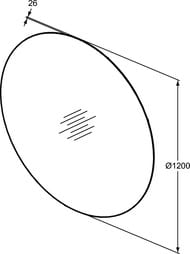 ������� Ideal Standard CONCA (1200�1200�26) � LED ����������, ������� T3960BH