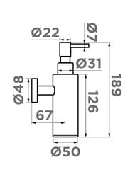 Дозатор для моющего средства OM-07-GB графит/нержавеющая сталь 4995090 — изображение 2