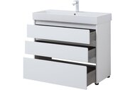 Тумба под раковину Aquanet Nova Lite 100 (950х435х735) напольная, 3 ящика, белый глянец 302478