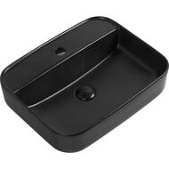 Раковина накладная Aquanet Soul-2-MB 500х400х140 без перелива, отв. под смеситель, черный мат 273670