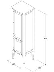 Пенал Caprigo Треви noce antico 465х1600х420 левый 11550L-В009