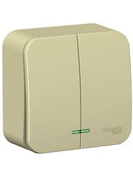 Выключатель Systeme Electric BLANCA откр.уст. 2-клавишный cх.5 с подсв.10А 250B бежевый BLNVA105117