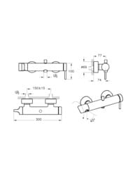 Смеситель Vitra Origin для ванны/душа настенный, никель шлифованный A4261934