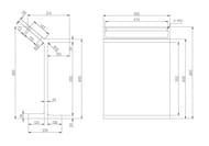 Столик для ванной комнаты ABBER Stein (500х314х693) AS1637MB  напольный, черный матовый