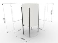 Консоль для раковины AeT POLI (419х282х787) стальная, цвет:черный сатин A804VXBKS — миниатюра 3
