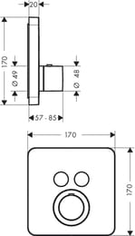 ��������� Axor ShowerSelect S 36707000 ��� ����, ��� 2 ������������, ����