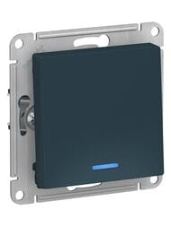Выключатель Systeme Electric ATLASDESIGN 1-клавишный с подсветкой сх.1а 10АХ изумруд ATN000813