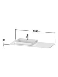 ���������� Duravit Happy D.2 Plus 1300�550�16 1 ����� �����, ����� ����� ������� HP031KL3636