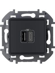 Розетка LEGRAND INSPIRIA  USB A C 240В/5В 3000мА антрацит 673763