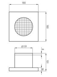 Migliore Ventilatoro Вентилятор для ванной комнаты D120 мм., 180x180 мм., золото 23004