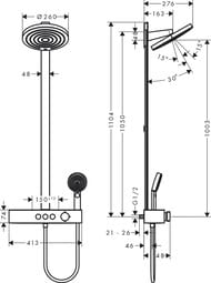 ������� ������� Hansgrohe Pulsify 24240000 Showerpipe 260 2jet � �����������, ����