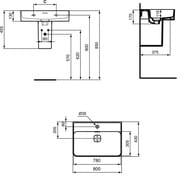 �������� Ideal Standard STRADA II 80 �� (800�430�170) � ���������� ��� ��������� T300101