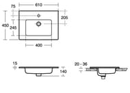 ���������� Ideal Standard TEMPO 61 �� (610�450�140) � ���������� ��� ��������� E066801