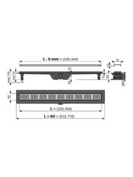������� ����� Alcaplast APZ10BLACK-850BRASS SIMPLE L=850�� H=62�� ������� ������/������� ������