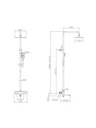 Душевая система CEZARES SLIDER-CVD-IN с настенным смесителем с изливом, сатин