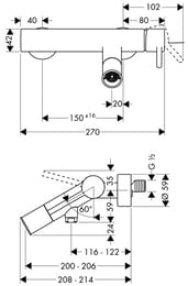 ��������� Axor Starck 10411 ��� �����/���� �������������, ���������, ����� 200 ��, ����
