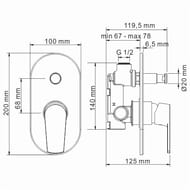 Смеситель для ванны/душа WasserKRAFT Dill 6161 — изображение 3