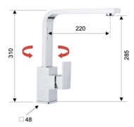 Смеситель для кухни Remer Q-Design QD42U, хром