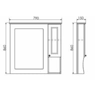 Зеркало-шкаф COMFORTY Палермо-80 (790х860х150) подвесной, белый глянец 00004139246