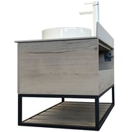 Тумба COMFORTY Порто-90 (905х642х520) подвесная, с раковиной и столешницей,дуб дымчатый 00-00009322