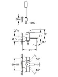 Смеситель Grohe Lineare New 33850001 для ванны однорычажный, с душем, хром
