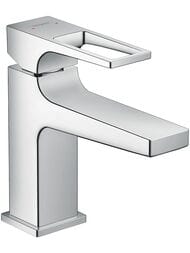 Смеситель Hansgrohe Metropol 74500000 на раковину с клапаном клик-клак, излив 100 мм, ручка-петля