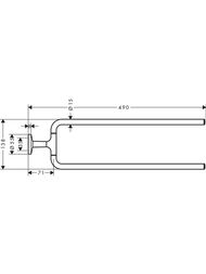 Axor Universal Circular Полотенцедержатель двойной 490мм 42822670 матовый черный