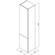 Пенал Aquanet Алвита 35 L (350х1576х309) левый, подвесной, 2 дверцы, антрацит 249618