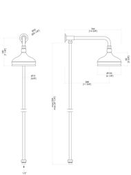 Верхний душ Devon&Devon AQK3CR d150 мм с душевой стойкой, цвет:хром — изображение 2