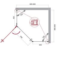 ������� ������ BelBagno Kraft (900�900�1950) KRAFT-P-1-90-C-Cr-L ������ ����������, ����