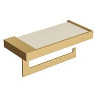 Держатель для туалетной бумаги Boheme Qubic 10721-MG с крышкой, золото матовое