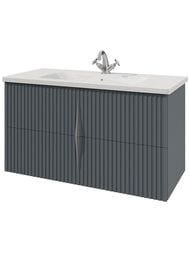 Тумба c раковиной Caprigo Novara 100 (998х558х476) подвесная, графит, 2 ящика 35917-SF019
