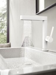 Смеситель Hansgrohe Finoris 76063700 для раковины, с выдвижным изливом, матовый белый — изображение 2